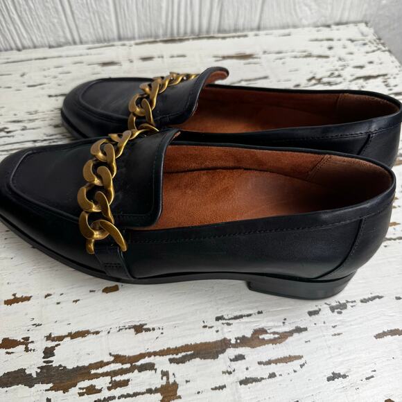 Vionic Mizelle Womens Black Leather Chunky Chain Buckle Loafer Size 6.5 U.K. 4 - Picture 7 of 9